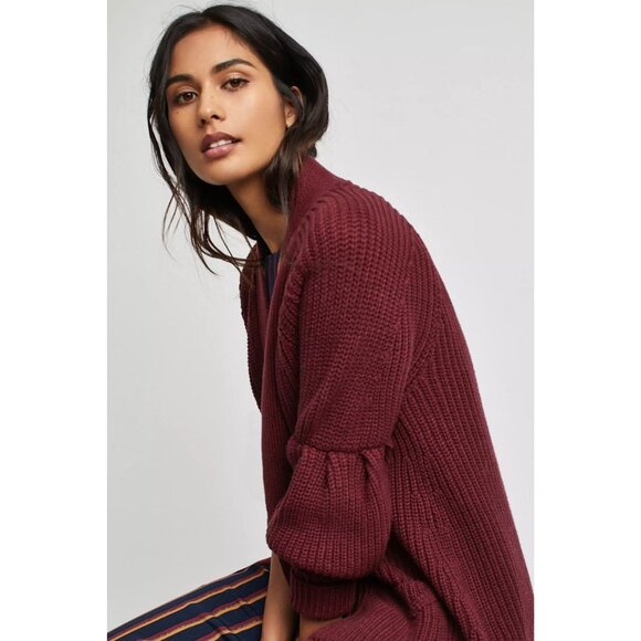 Anthropologie Knitted & Knotted Posie Cardigan Womens Size M Heavy Cabin Wool - Picture 10 of 10